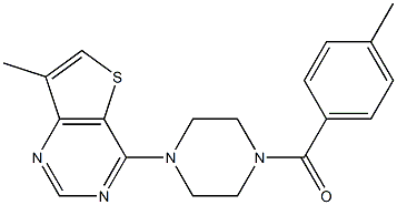 (4-methylphenyl)[4-(7-methylthieno[3,2-d]pyrimidin-4-yl)piperazino]methanone 结构式