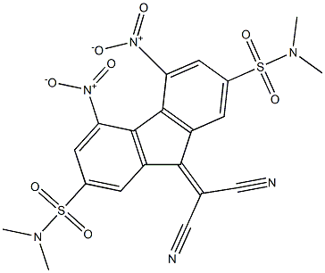 N2,N2,N7,N7-tetramethyl-9-(dicyanomethylene)-4,5-dinitro-9H-2,7-fluorenedisulfonamide 结构式