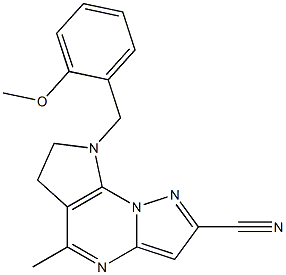 8-(2-methoxybenzyl)-5-methyl-7,8-dihydro-6H-pyrazolo[1,5-a]pyrrolo[3,2-e]pyrimidine-2-carbonitrile 结构式