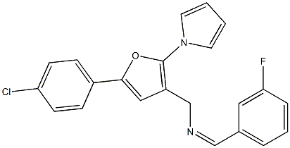 [5-(4-chlorophenyl)-2-(1H-pyrrol-1-yl)-3-furyl]-N-[(Z)-(3-fluorophenyl)methylidene]methanamine 结构式