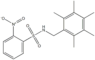 N1-(2,3,4,5,6-pentamethylbenzyl)-2-nitrobenzene-1-sulfonamide 结构式