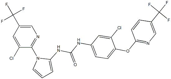 N-(3-chloro-4-{[5-(trifluoromethyl)-2-pyridinyl]oxy}phenyl)-N'-{1-[3-chloro-5-(trifluoromethyl)-2-pyridinyl]-1H-pyrrol-2-yl}urea 结构式