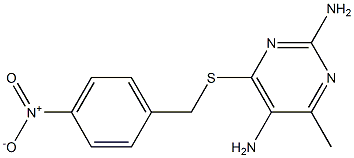 4-methyl-6-[(4-nitrobenzyl)sulfanyl]-2,5-pyrimidinediamine 结构式