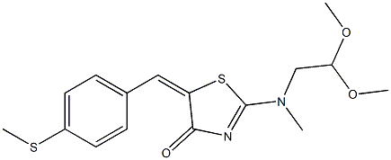 2-[(2,2-dimethoxyethyl)(methyl)amino]-5-{(E)-[4-(methylsulfanyl)phenyl]methylidene}-1,3-thiazol-4(5H)-one 结构式