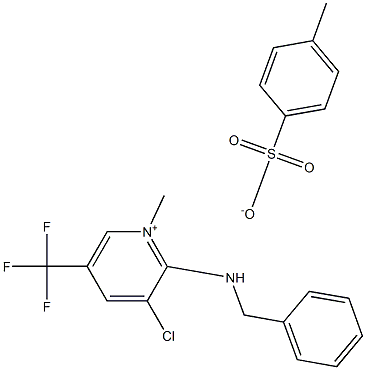 2-(benzylamino)-3-chloro-1-methyl-5-(trifluoromethyl)pyridinium 4-methylben zene-1-sulfonate 结构式