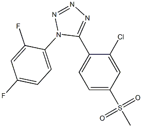 5-[2-chloro-4-(methylsulfonyl)phenyl]-1-(2,4-difluorophenyl)-1H-1,2,3,4-tetraazole 结构式