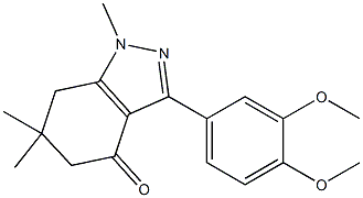 3-(3,4-dimethoxyphenyl)-1,6,6-trimethyl-1,5,6,7-tetrahydro-4H-indazol-4-one 结构式