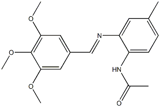 N1-{4-methyl-2-[(3,4,5-trimethoxybenzylidene)amino]phenyl}acetamide 结构式