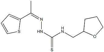 N1-tetrahydrofuran-2-ylmethyl-2-[1-(2-thienyl)ethylidene]hydrazine-1-carbothioamide 结构式