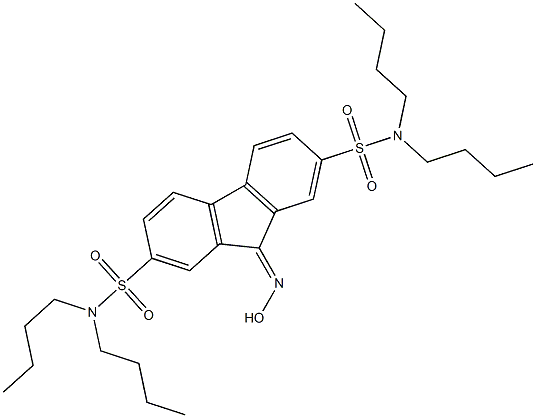 N2,N2,N7,N7-tetrabutyl-9-hydroxyimino-9H-2,7-fluorenedisulfonamide 结构式