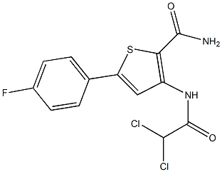 3-[(2,2-dichloroacetyl)amino]-5-(4-fluorophenyl)thiophene-2-carboxamide 结构式