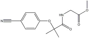 methyl 2-{[2-(4-cyanophenoxy)-2-methylpropanoyl]amino}acetate 结构式