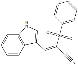 (Z)-3-(1H-indol-3-yl)-2-(phenylsulfonyl)-2-propenenitrile 结构式