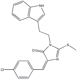 4-(4-chlorobenzylidene)-1-[2-(1H-indol-3-yl)ethyl]-2-(methylthio)-4,5-dihydro-1H-imidazol-5-one 结构式