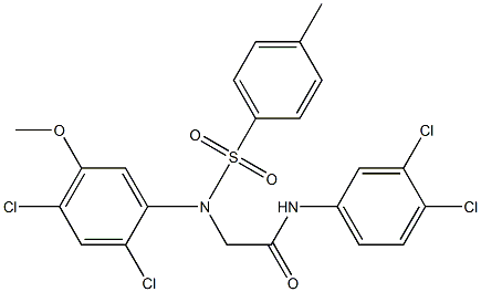 2-{2,4-dichloro-5-methoxy[(4-methylphenyl)sulfonyl]anilino}-N-(3,4-dichlorophenyl)acetamide 结构式