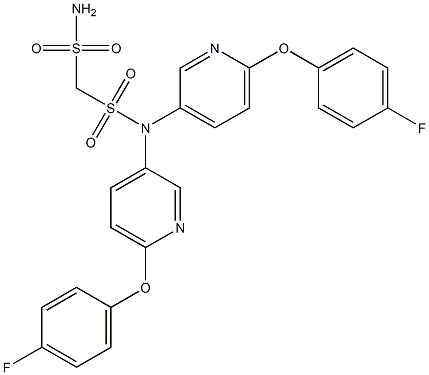 N,N-di[6-(4-fluorophenoxy)-3-pyridyl]methanedisulfonamide 结构式