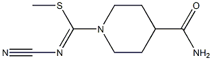 methyl 4-(aminocarbonyl)-N-cyanotetrahydropyridine-1(2H)-carbimidothioate 结构式