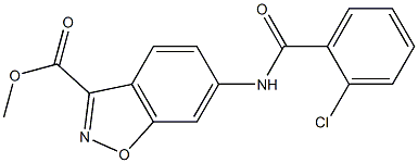 methyl 6-[(2-chlorobenzoyl)amino]-1,2-benzisoxazole-3-carboxylate 结构式