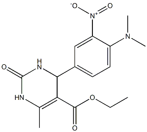 ethyl 4-[4-(dimethylamino)-3-nitrophenyl]-6-methyl-2-oxo-1,2,3,4-tetrahydropyrimidine-5-carboxylate 结构式