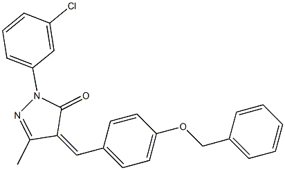 4-[4-(benzyloxy)benzylidene]-1-(3-chlorophenyl)-3-methyl-4,5-dihydro-1H-pyrazol-5-one 结构式