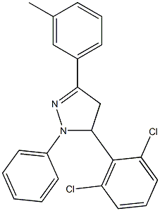 5-(2,6-dichlorophenyl)-3-(3-methylphenyl)-1-phenyl-4,5-dihydro-1H-pyrazole 结构式