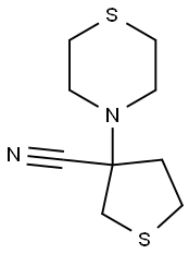 3-(1,4-thiazinan-4-yl)tetrahydrothiophene-3-carbonitrile 结构式