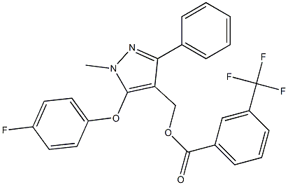 [5-(4-fluorophenoxy)-1-methyl-3-phenyl-1H-pyrazol-4-yl]methyl 3-(trifluoromethyl)benzenecarboxylate 结构式