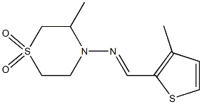 3-methyl-4-{[(3-methyl-2-thienyl)methylidene]amino}-1lambda~6~,4-thiazinane-1,1-dione 结构式