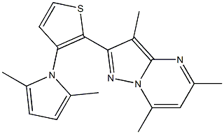 2-[3-(2,5-dimethyl-1H-pyrrol-1-yl)-2-thienyl]-3,5,7-trimethylpyrazolo[1,5-a]pyrimidine 结构式