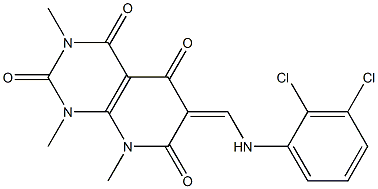 6-[(2,3-dichloroanilino)methylidene]-1,3,8-trimethyl-1,2,3,4,5,6,7,8-octahydropyrido[2,3-d]pyrimidine-2,4,5,7-tetraone 结构式