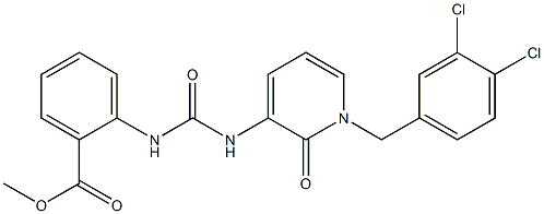 methyl 2-[({[1-(3,4-dichlorobenzyl)-2-oxo-1,2-dihydro-3-pyridinyl]amino}carbonyl)amino]benzenecarboxylate 结构式