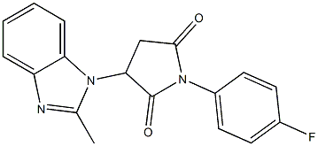 1-(4-fluorophenyl)-3-(2-methyl-1H-benzo[d]imidazol-1-yl)pyrrolidine-2,5-dione 结构式