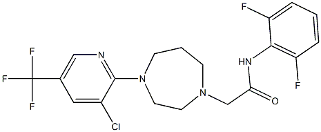 N1-(2,6-difluorophenyl)-2-{4-[3-chloro-5-(trifluoromethyl)-2-pyridyl]-1,4-diazepan-1-yl}acetamide 结构式