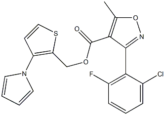 [3-(1H-pyrrol-1-yl)-2-thienyl]methyl 3-(2-chloro-6-fluorophenyl)-5-methylisoxazole-4-carboxylate 结构式