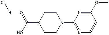 1-(4-methoxypyrimidin-2-yl)piperidine-4-carboxylic acid hydrochloride 结构式