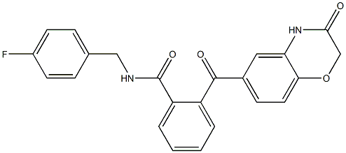 N-(4-fluorobenzyl)-2-[(3-oxo-3,4-dihydro-2H-1,4-benzoxazin-6-yl)carbonyl]benzenecarboxamide 结构式