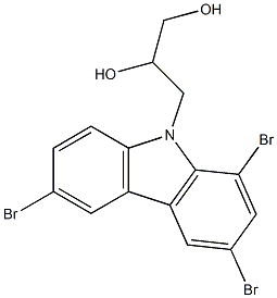 3-(1,3,6-tribromo-9H-carbazol-9-yl)propane-1,2-diol 结构式