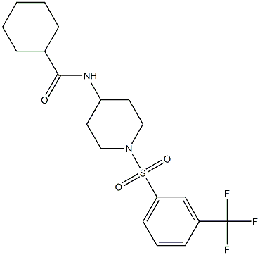 N-(1-{[3-(trifluoromethyl)phenyl]sulfonyl}piperidin-4-yl)cyclohexanecarboxamide 结构式