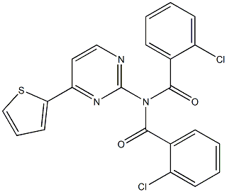 2-chloro-N-(2-chlorobenzoyl)-N-[4-(2-thienyl)-2-pyrimidinyl]benzenecarboxamide 结构式