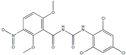 N-(2,6-dimethoxy-3-nitrobenzoyl)-N'-(2,4,6-trichlorophenyl)urea 结构式