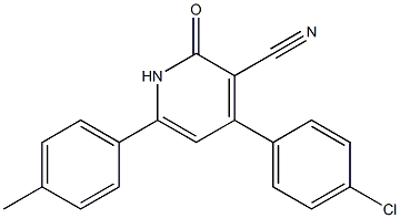 4-(4-chlorophenyl)-6-(4-methylphenyl)-2-oxo-1,2-dihydro-3-pyridinecarbonitrile 结构式