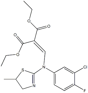 diethyl 2-{[3-chloro-4-fluoro(5-methyl-4,5-dihydro-1,3-thiazol-2-yl)anilino]methylidene}malonate 结构式