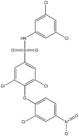 N1-(3,5-dichlorophenyl)-3,5-dichloro-4-(2-chloro-4-nitrophenoxy)benzene-1-sulfonamide 结构式