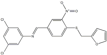 N-(3,5-dichlorophenyl)-N-((E)-{4-[(2-furylmethyl)sulfanyl]-3-nitrophenyl}methylidene)amine 结构式