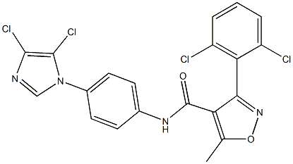 N-[4-(4,5-dichloro-1H-imidazol-1-yl)phenyl]-3-(2,6-dichlorophenyl)-5-methyl-4-isoxazolecarboxamide 结构式