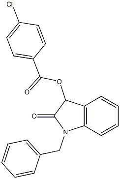 1-benzyl-2-oxo-2,3-dihydro-1H-indol-3-yl 4-chlorobenzenecarboxylate 结构式