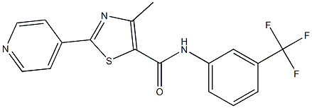 4-methyl-2-(4-pyridinyl)-N-[3-(trifluoromethyl)phenyl]-1,3-thiazole-5-carboxamide 结构式