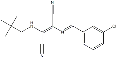 2-[(3-chlorobenzylidene)amino]-3-(neopentylamino)but-2-enedinitrile 结构式