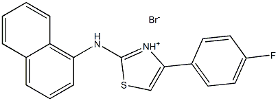 4-(4-fluorophenyl)-2-(1-naphthylamino)-1,3-thiazol-3-ium bromide 结构式