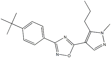 3-[4-(tert-butyl)phenyl]-5-(1-methyl-5-propyl-1H-pyrazol-4-yl)-1,2,4-oxadiazole 结构式